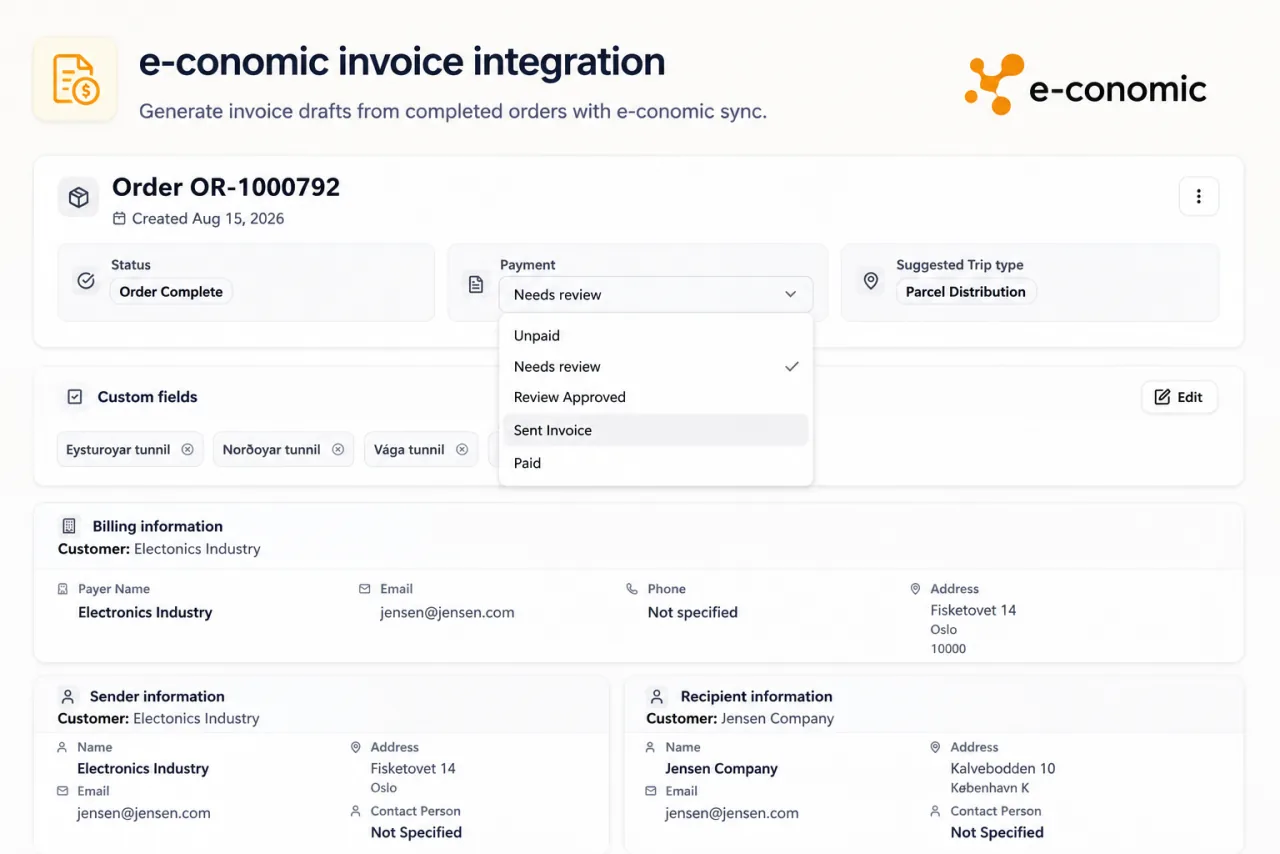 e-conomic invoice integration