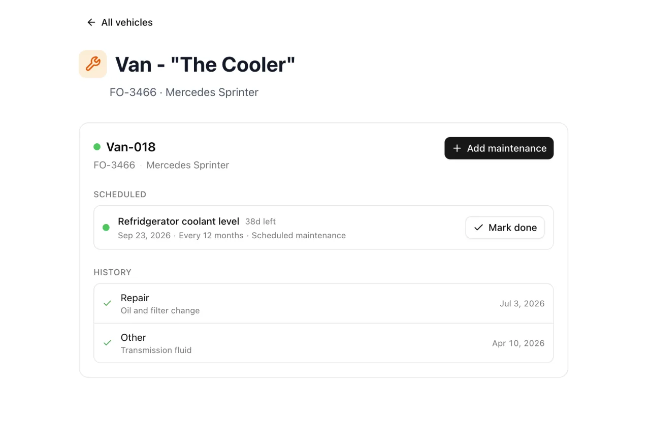 Maintenance scheduler