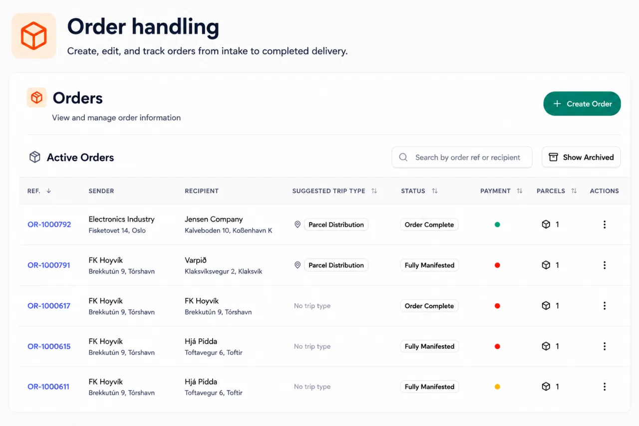 Order handling