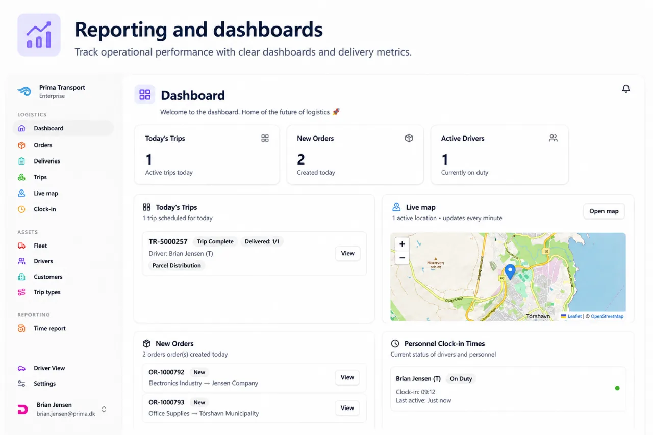 Reporting and dashboards